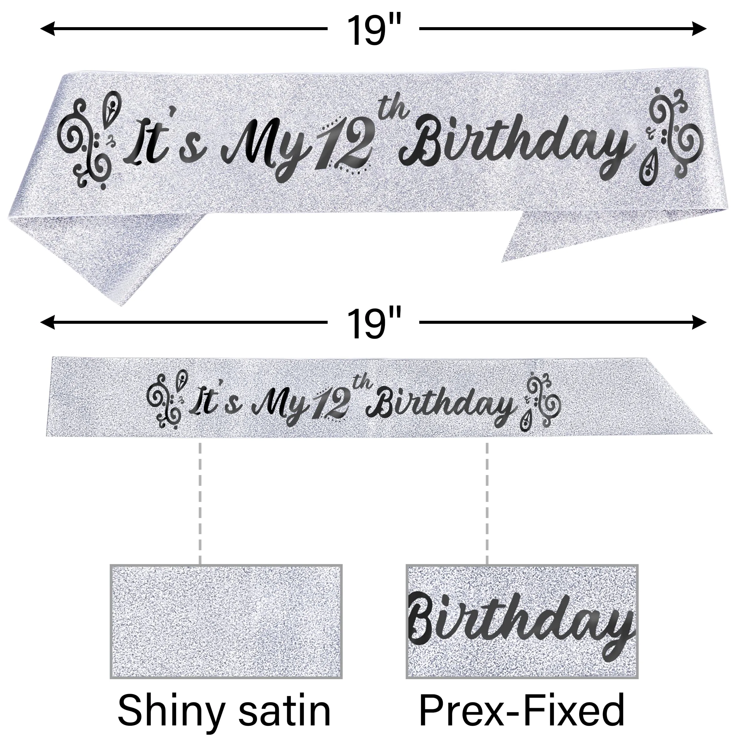 12th Birthday, 12th Birthday Gifts for Girls, 12th Birthday Sash, 12th Birthday Tiara