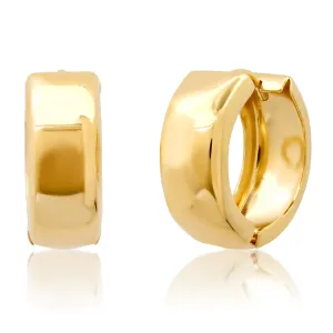 14K Thick Gold Dome Hoop Earrings