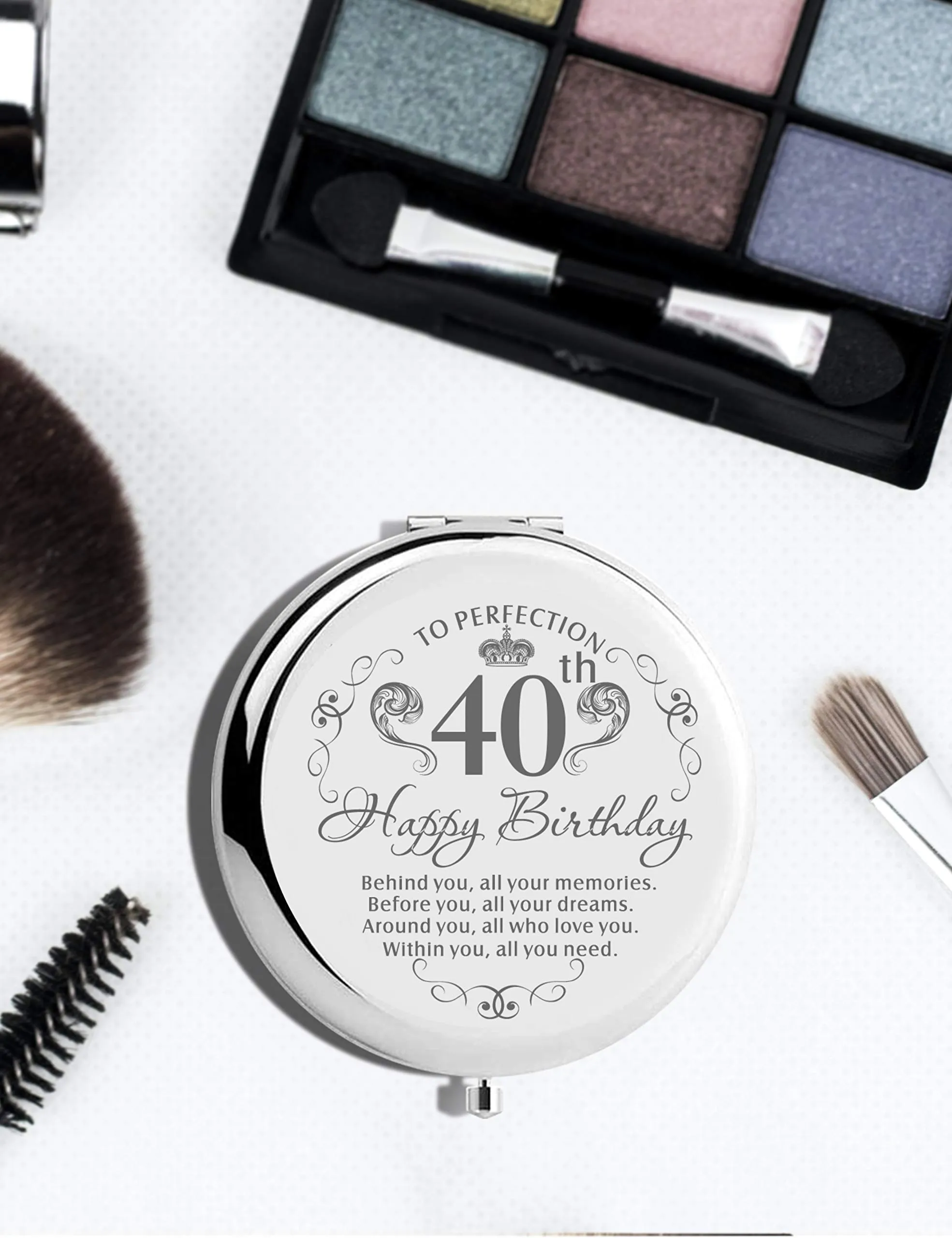 40th Birthday Compact Mirror, 40th Birthday Makeup Mirror, 40th Birthday Gifts for Women