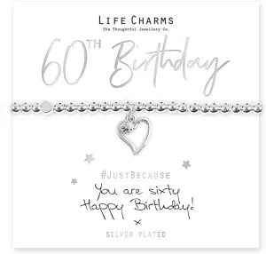 60th Birthday Heart Design Bracelet