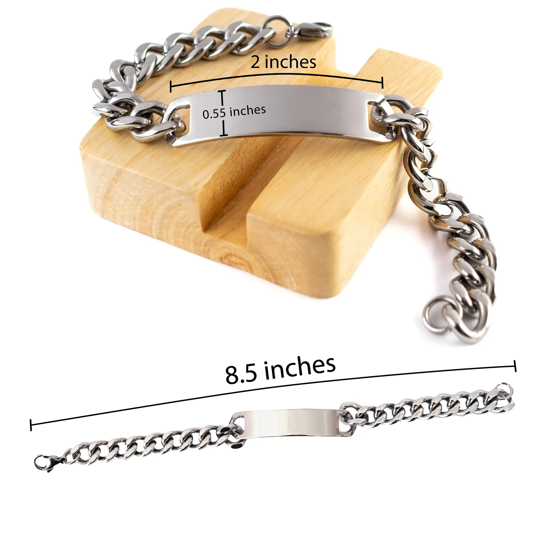 Abuelo Cuban Chain Stainless Steel Bracelet - A Spirit of Power and Love for Him, Christmas Gift for Grandfather, Unique Inspirational Jewelry for Men, Abuelo