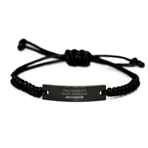 Advisor Black Rope Bracelet - THE WORLDS MOST AVERAGE Inspirational Gift for Graduation, Birthday, Veterans Day, Christmas - Confidence and Hope