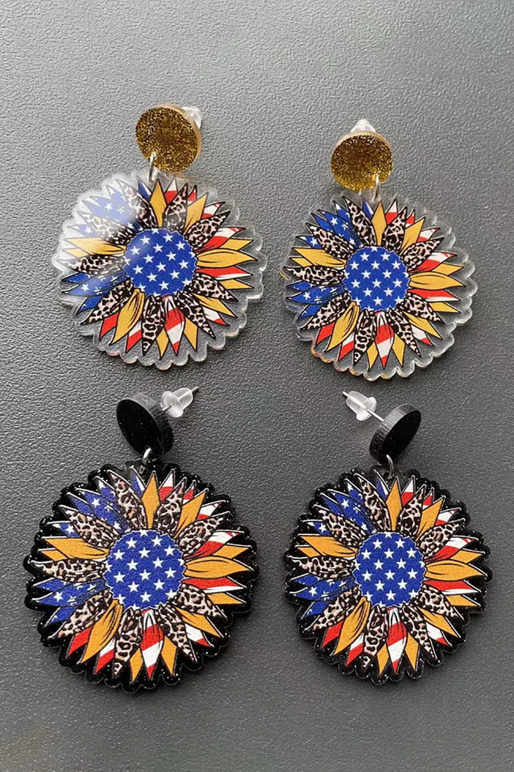 American Flag Heart Earrings