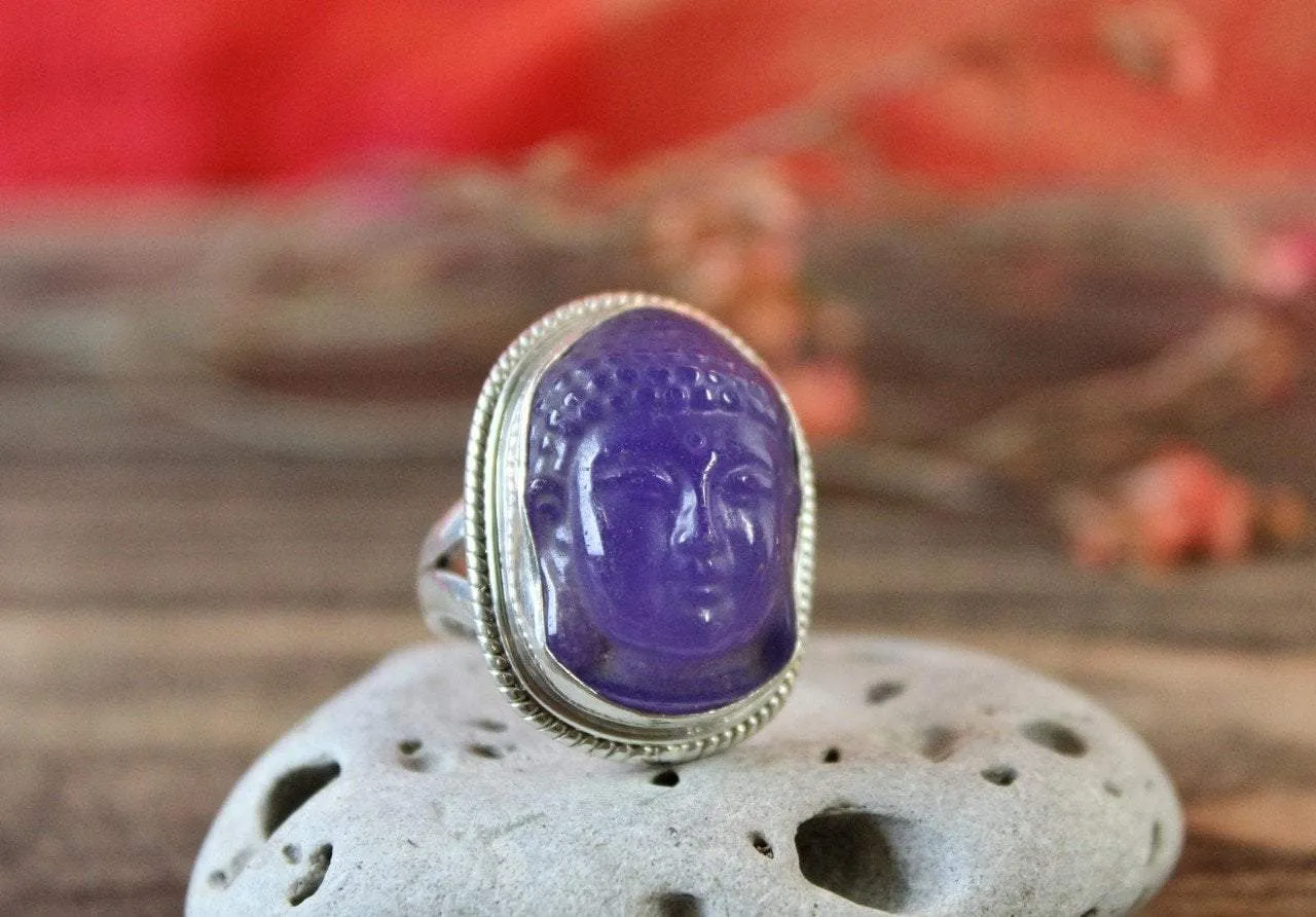 Amethyst Buddha Ring