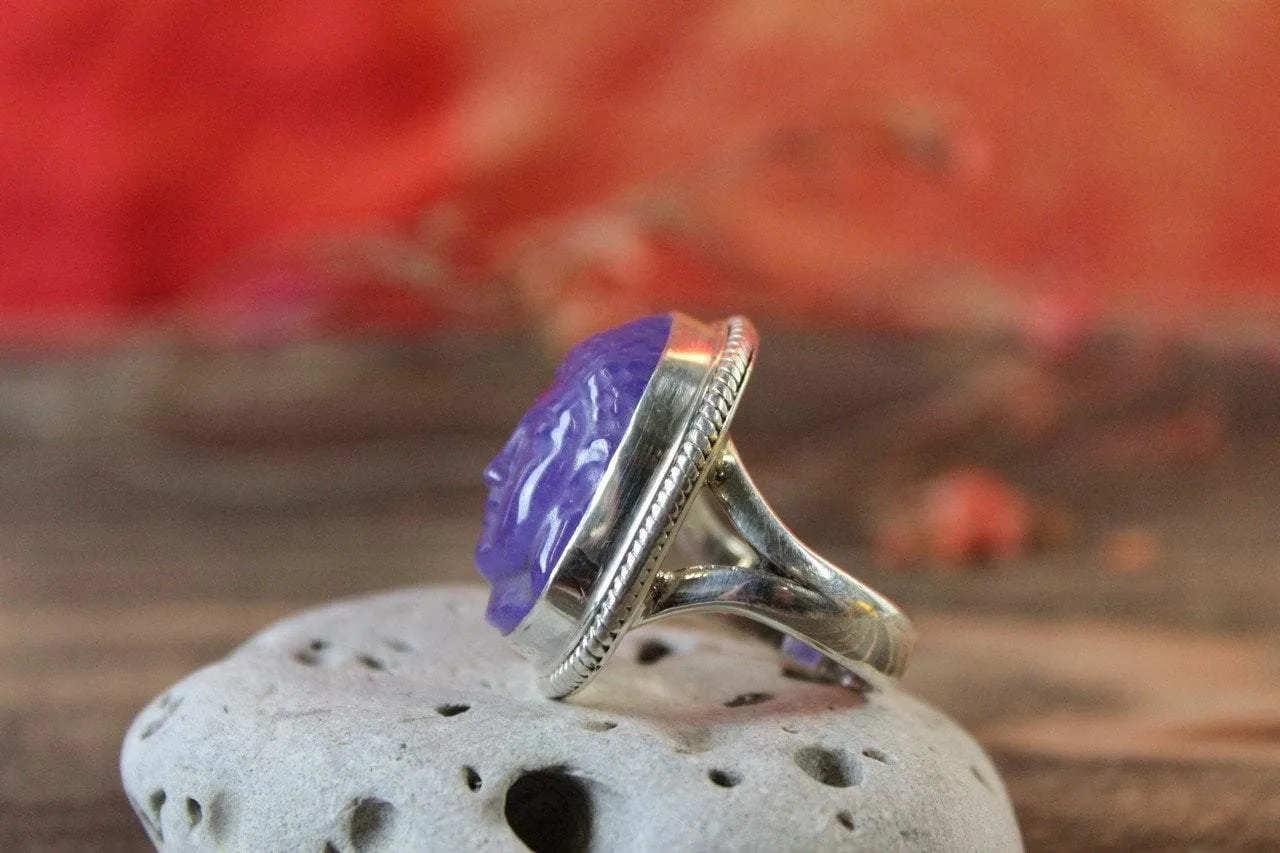 Amethyst Buddha Ring