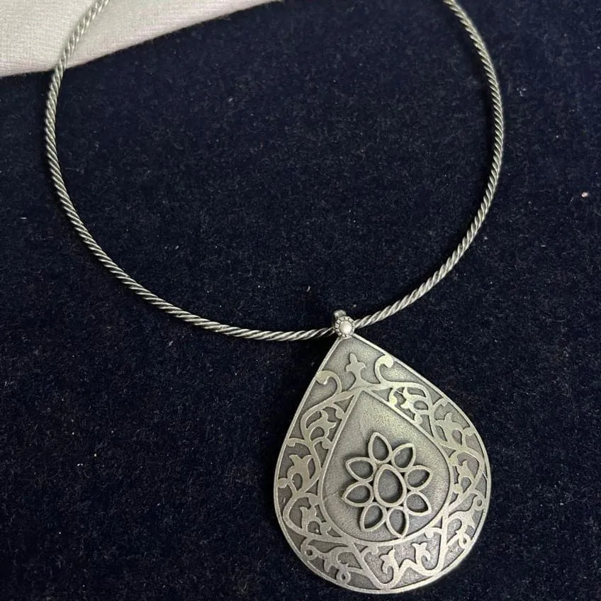 antique silver necklace\\925 sterling silver necklace with beutifull desigen\\ traditional handmade necklace for woman