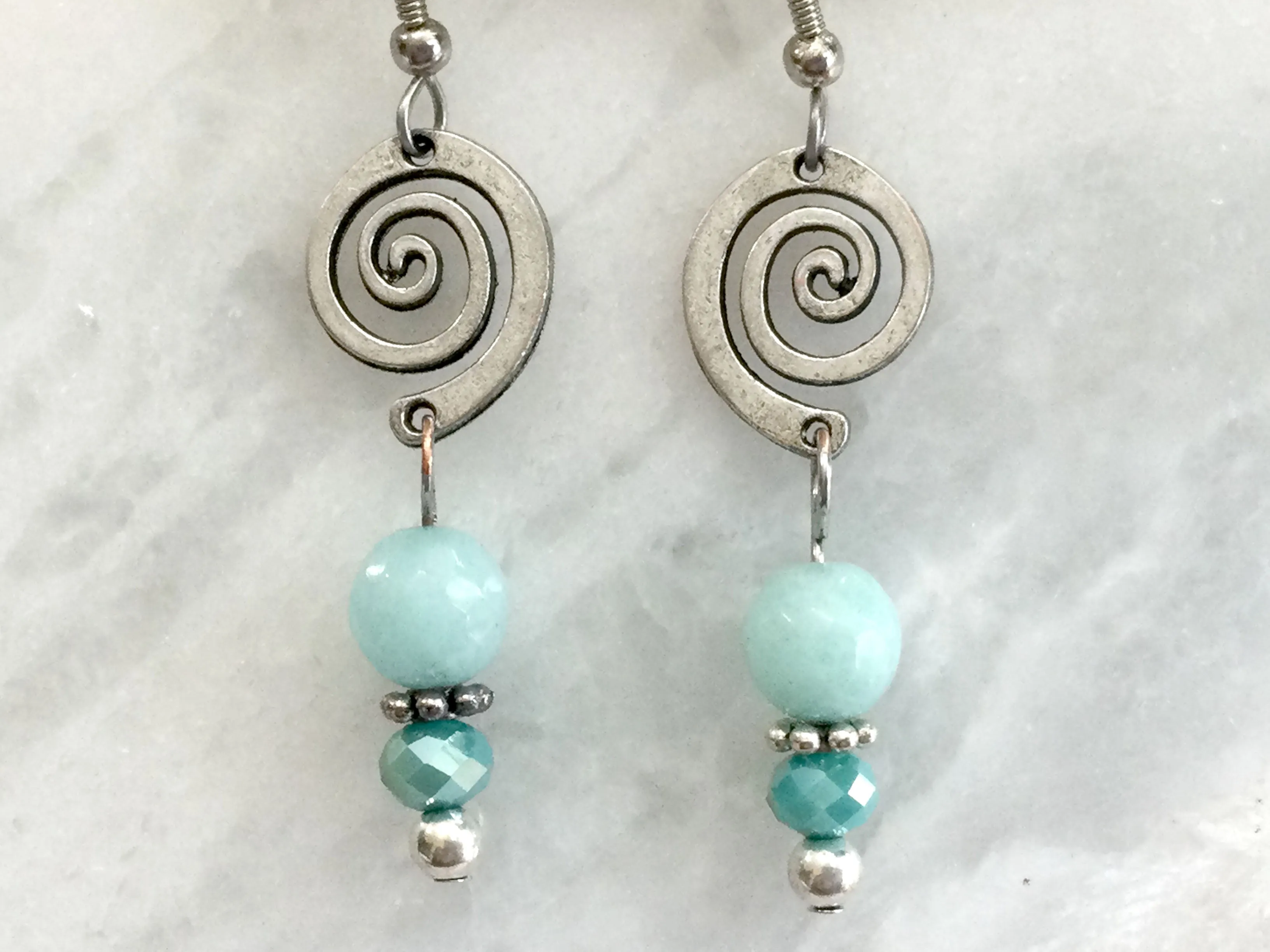 Aqua New Jade Earrings