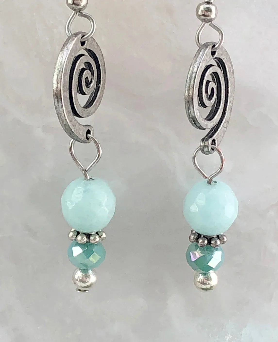 Aqua New Jade Earrings