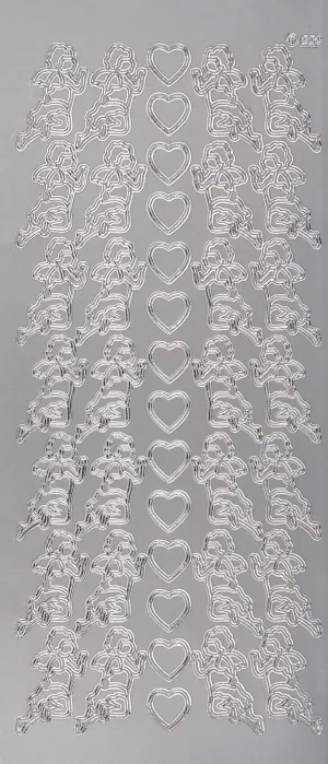 Arbee Foil Stickers Cupid/Heart, Silver