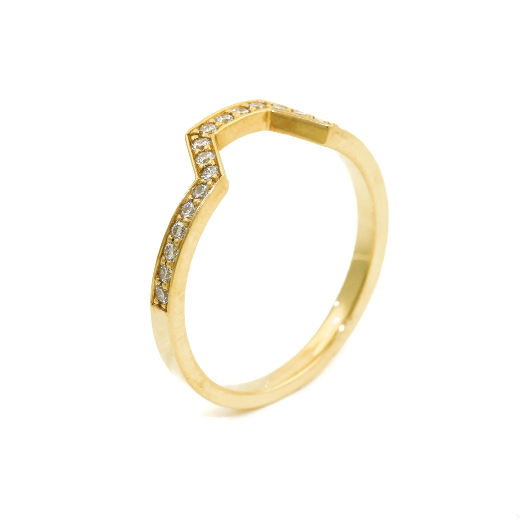 Arched 14k Gold x Pave Diamond Eternity Band