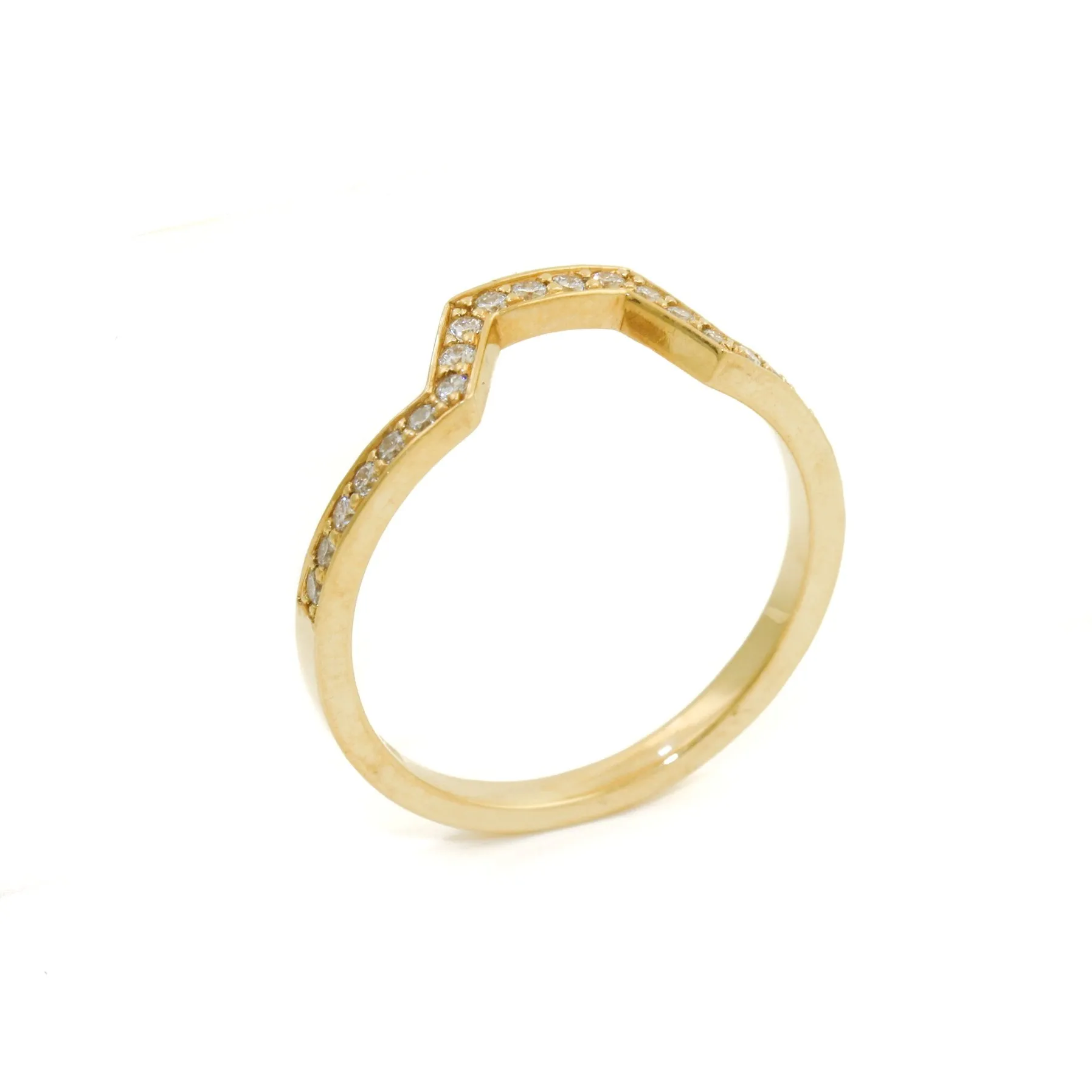 Arched 14k Gold x Pave Diamond Eternity Band