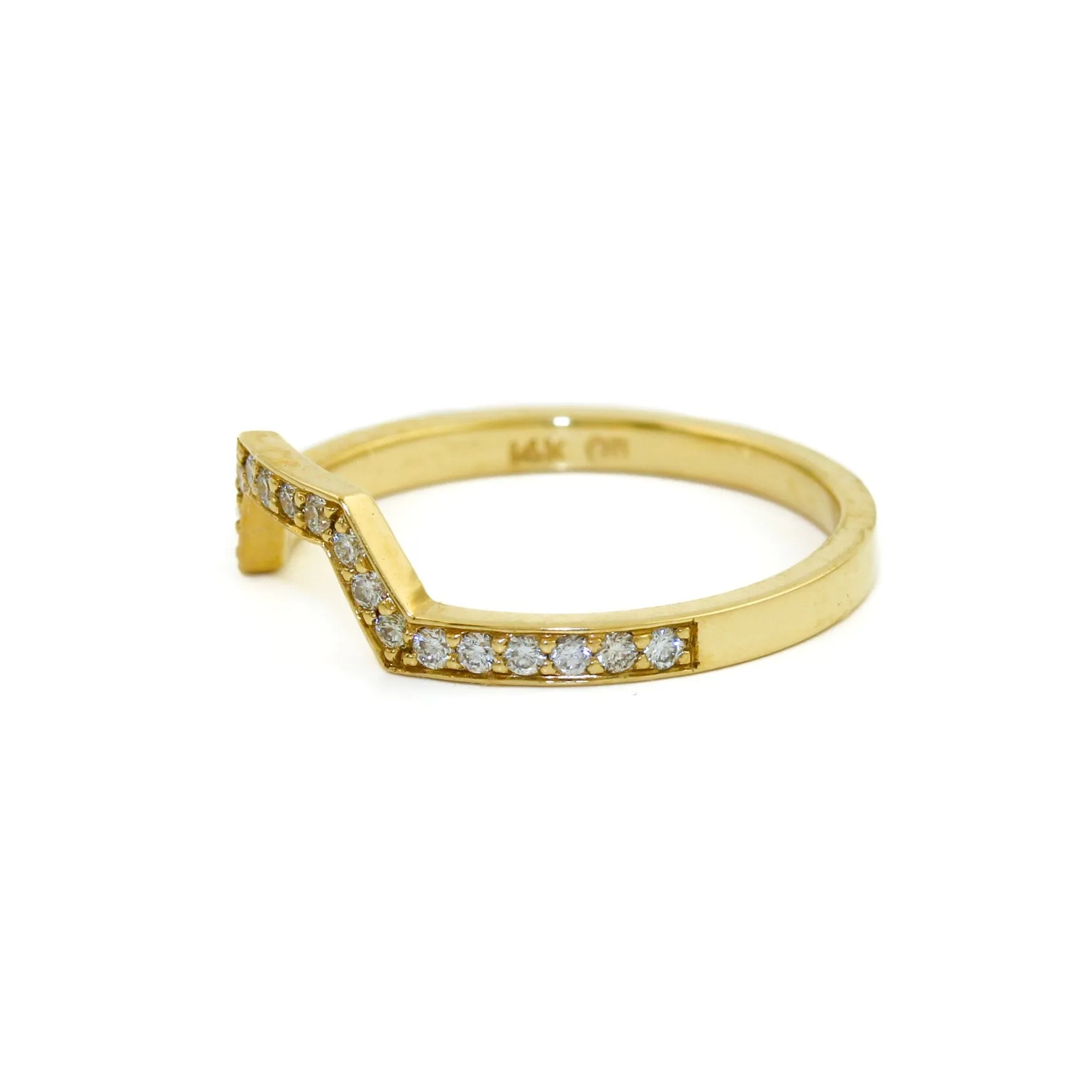 Arched 14k Gold x Pave Diamond Eternity Band