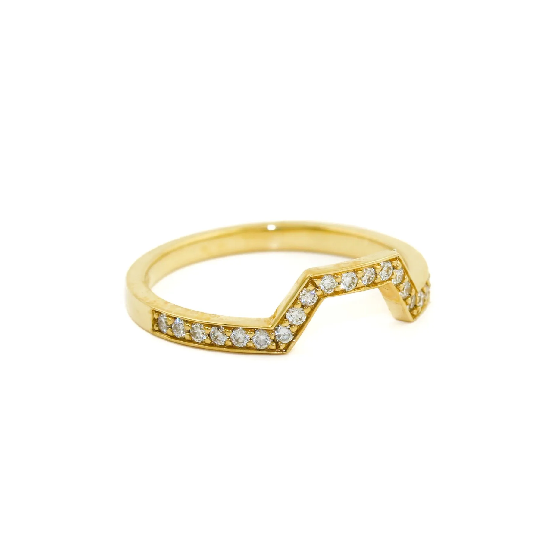 Arched 14k Gold x Pave Diamond Eternity Band