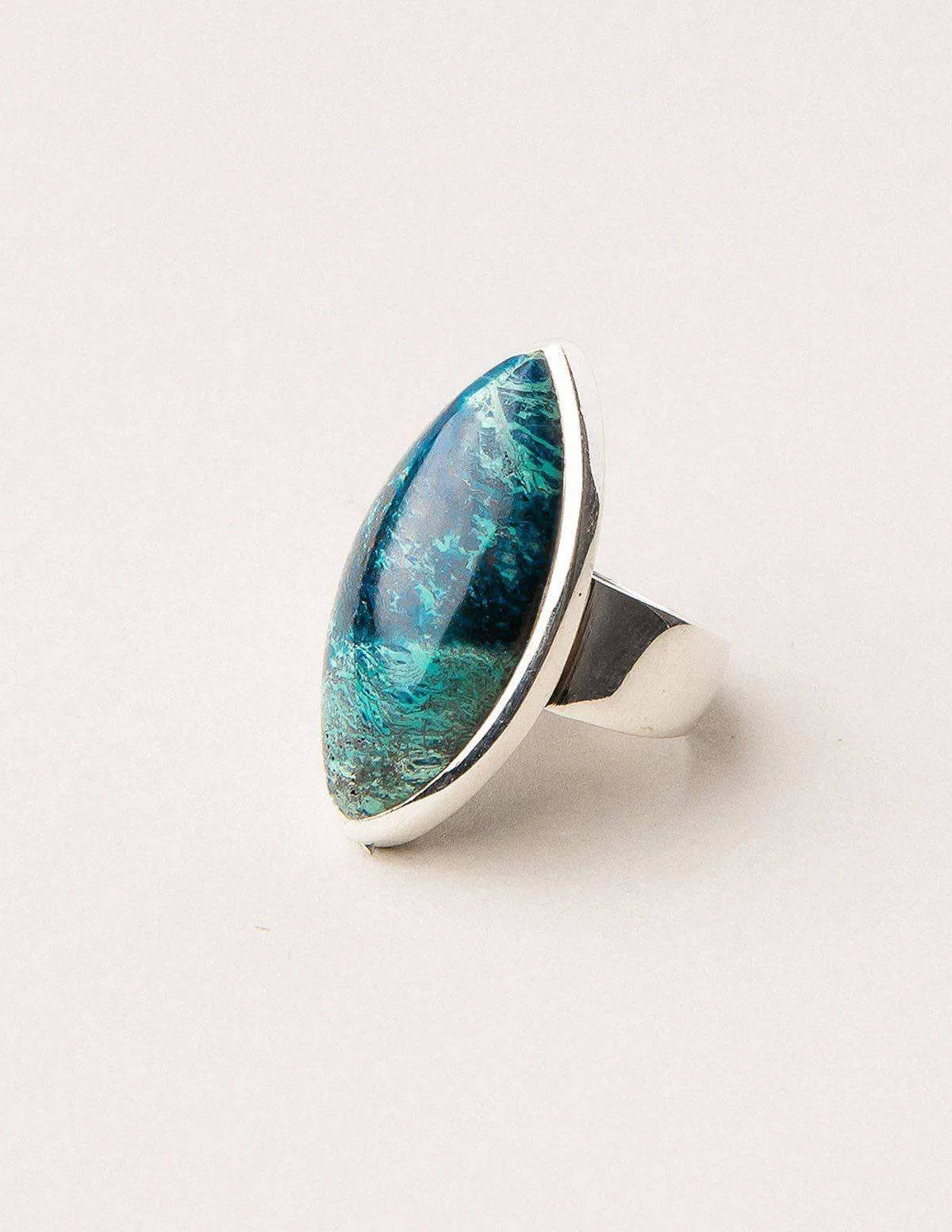 Azurite Malachite Gemstone Ring - One of a Kind