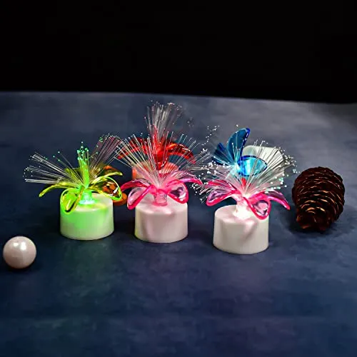 Baleen Fiber Optic Light, Mini Color Change LED Table Centerpieces, Light Up Candle - Pack of 12