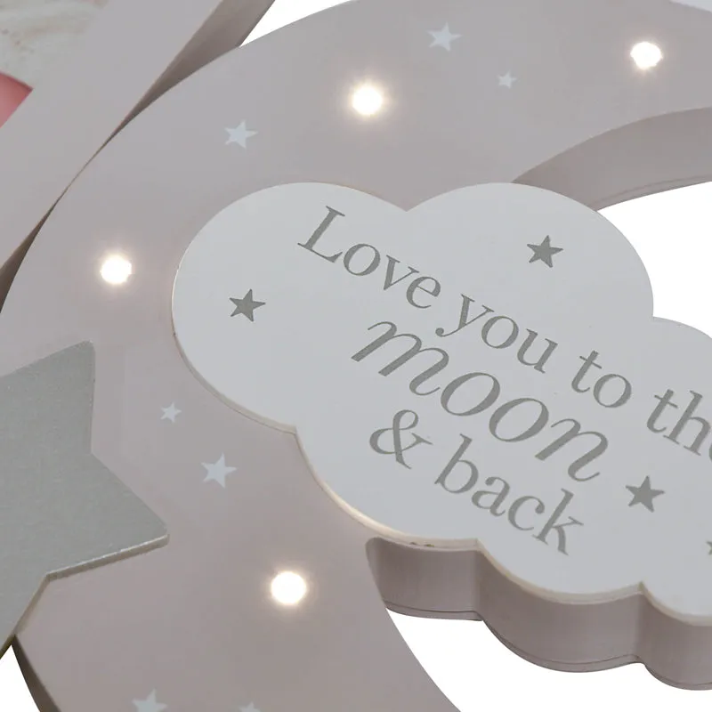 Bambino Light Up Moon Mantel Plaque Photo Frame