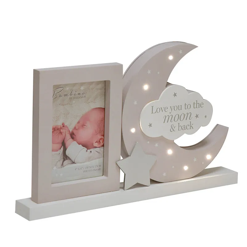 Bambino Light Up Moon Mantel Plaque Photo Frame