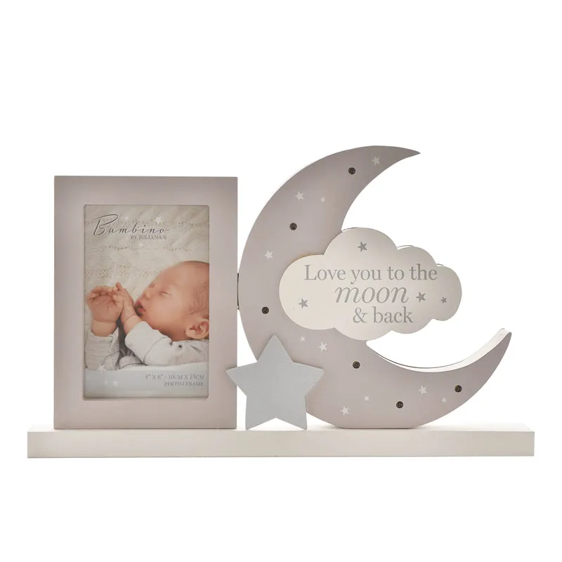 Bambino Light Up Moon Mantel Plaque Photo Frame