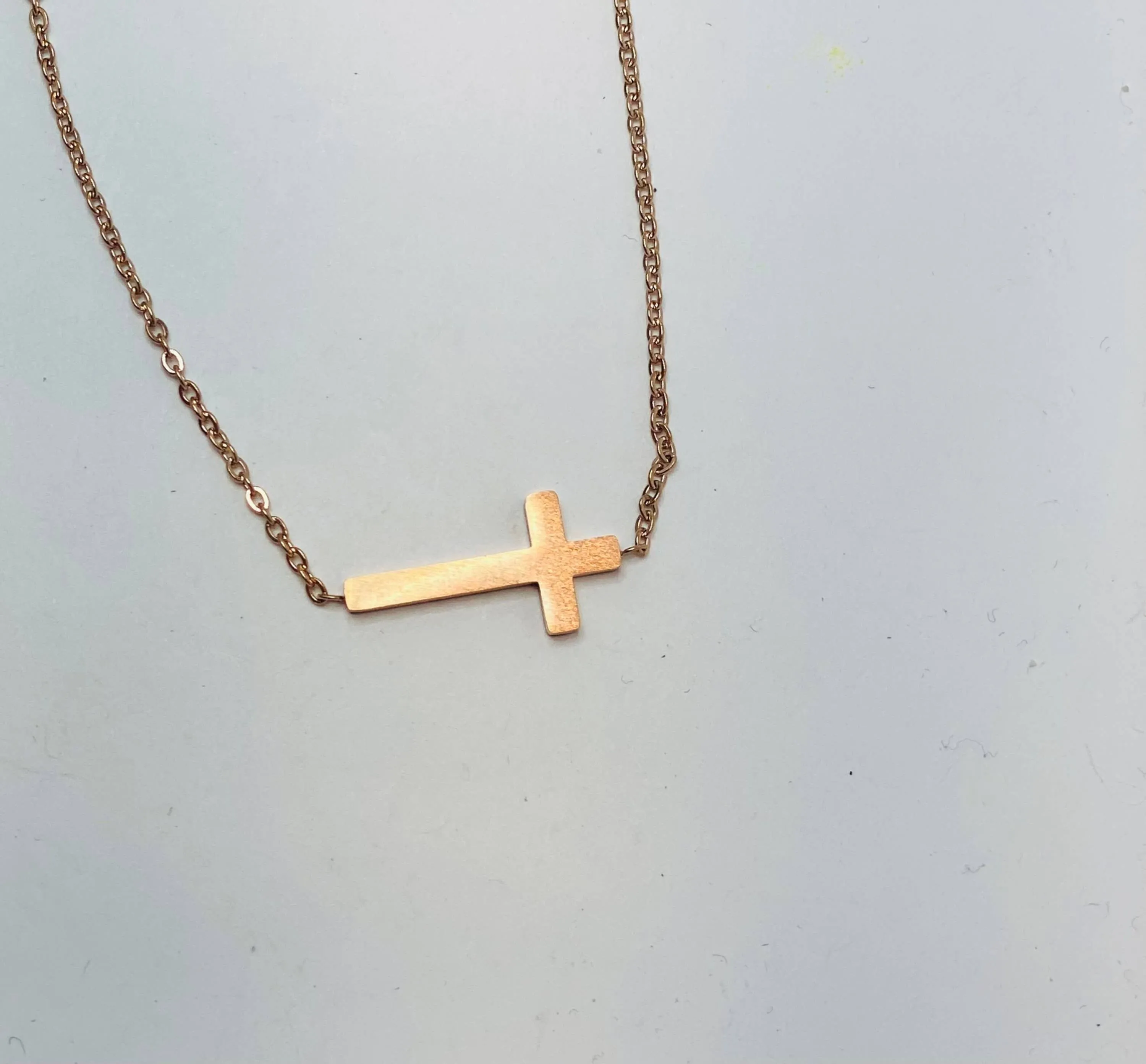 Baptism Keepsake Cross Necklace: Silver