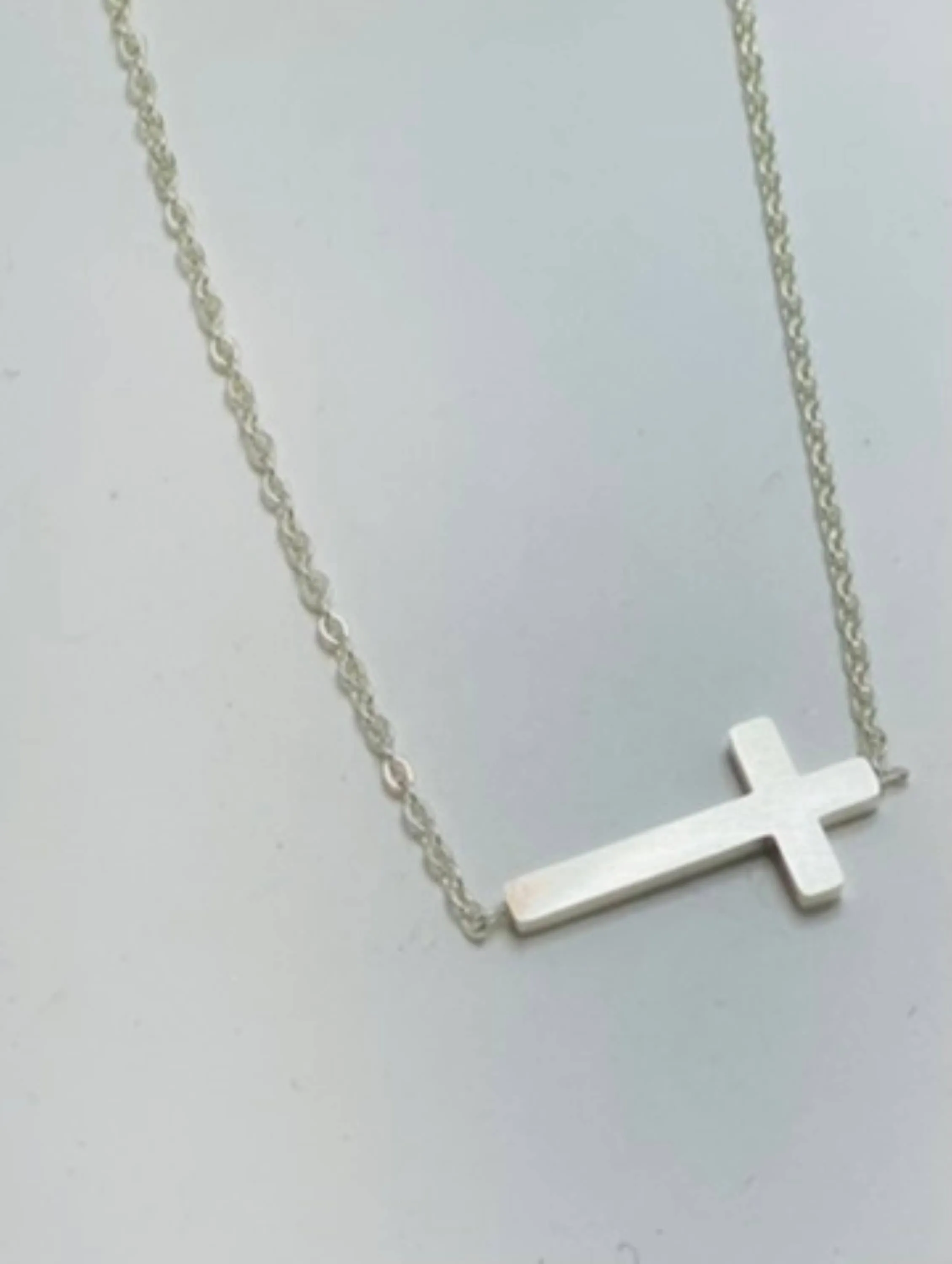 Baptism Keepsake Cross Necklace: Silver