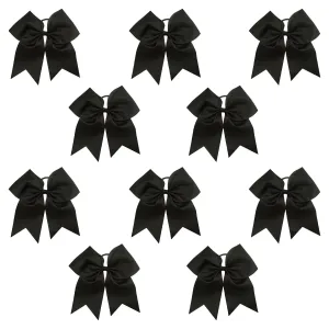 Black Cheer Bows - 10 Pack