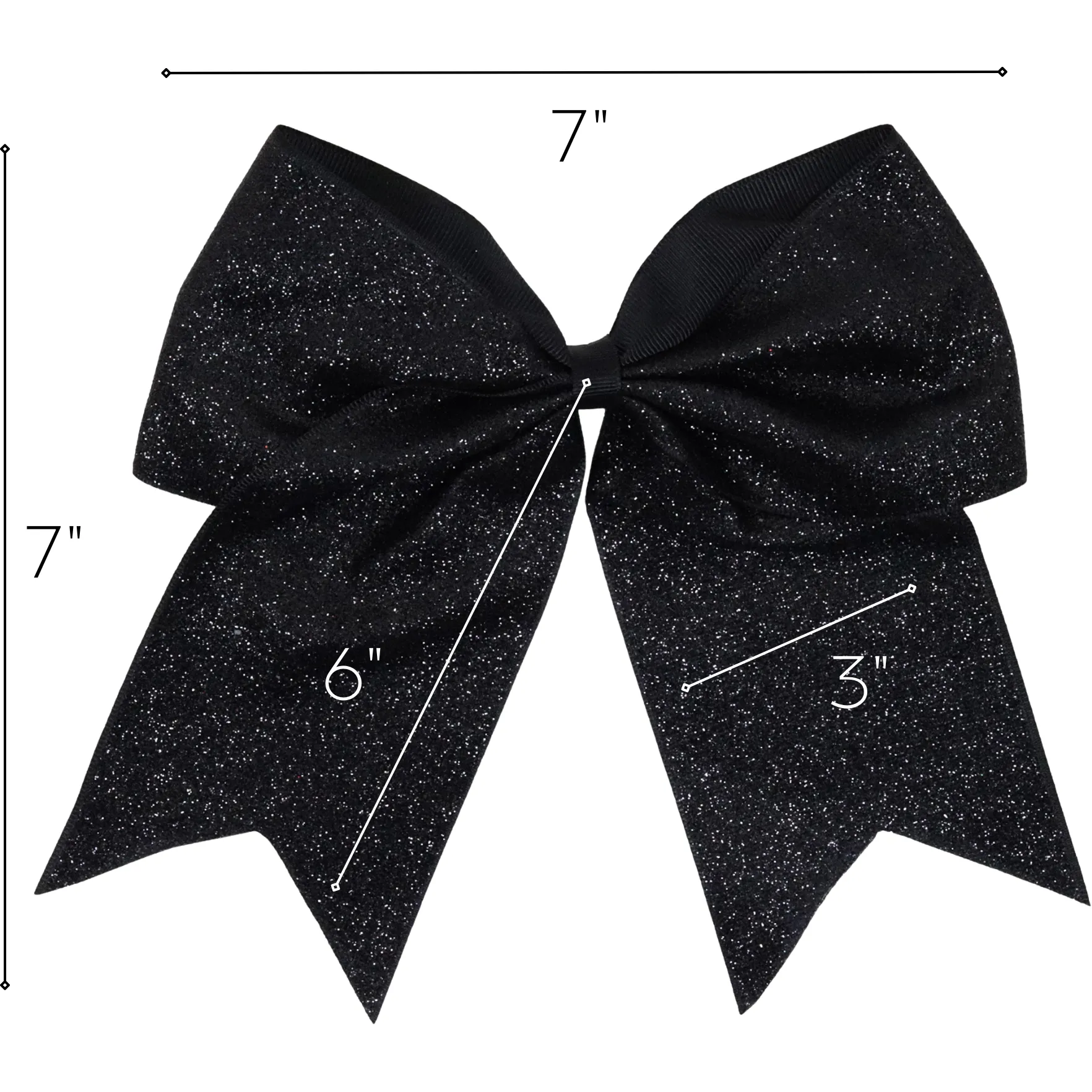 Black Glitter Cheer Bow