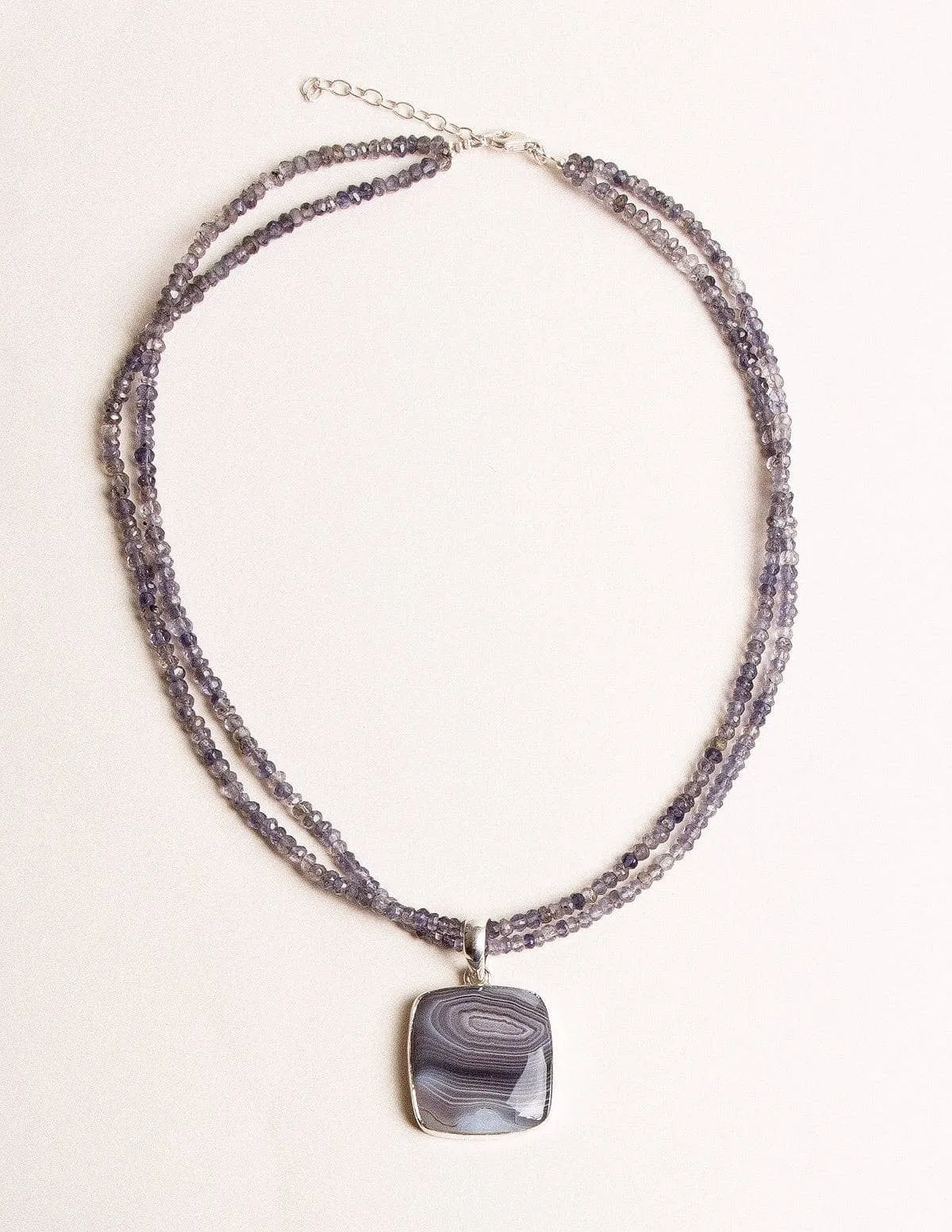 Botswana Agate Gemstone Bead Necklace - One of a Kind