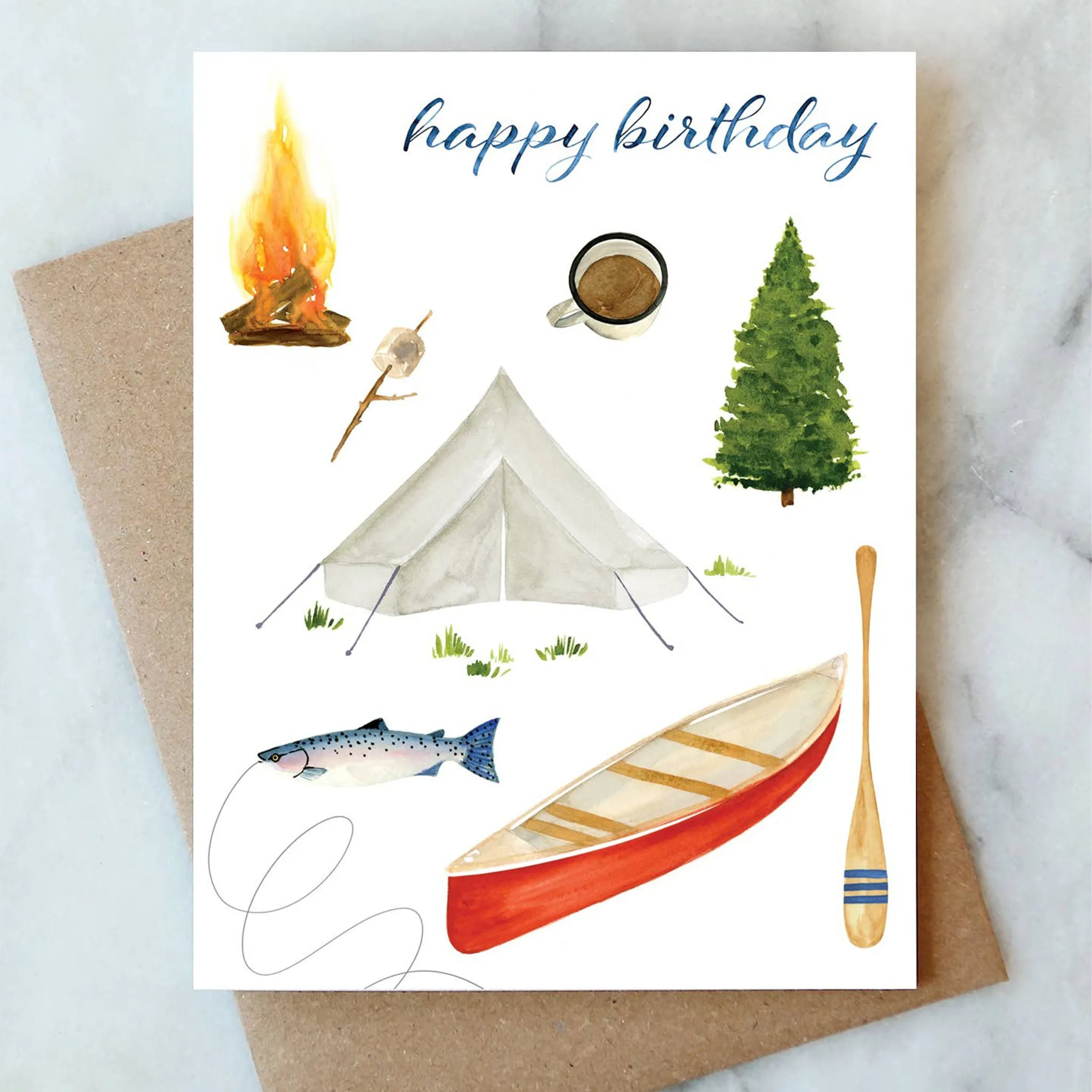 Camping Birthday Greeting Card