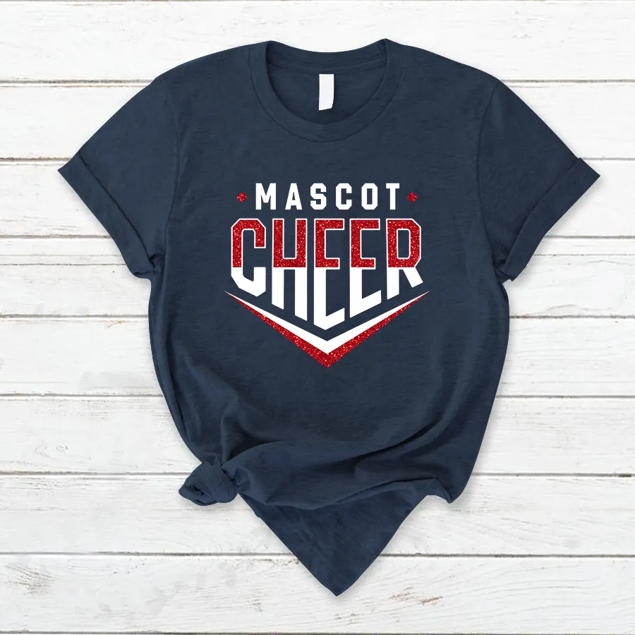 Cheer Chevron Shirt, Cheer Team Shirt, Cheer T - Shirt Glitter 02