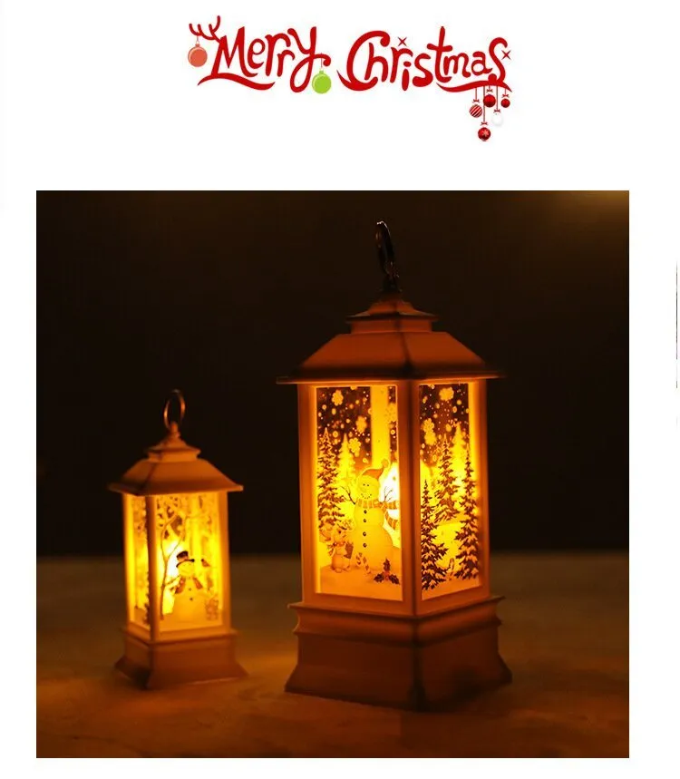 Christmas Lantern Candlestick Lamp Night Light Desktop Christmas Ornaments