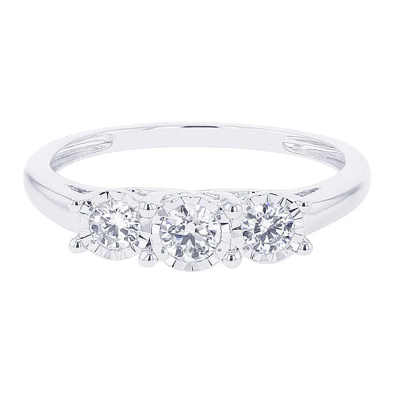 Classic Mirage Three Stone Ready for Love Diamond Engagement Ring