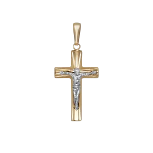 CRUCIFIX PENDANT - BICOLOR GOLD