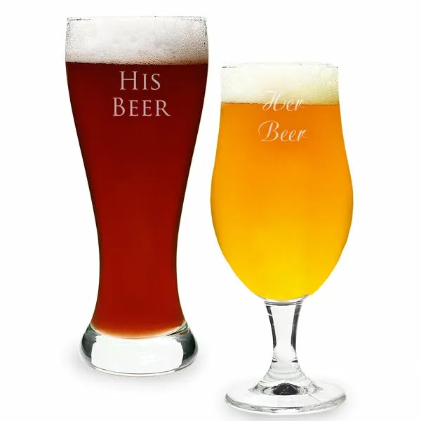 Custom His & Hers Pilsner Set