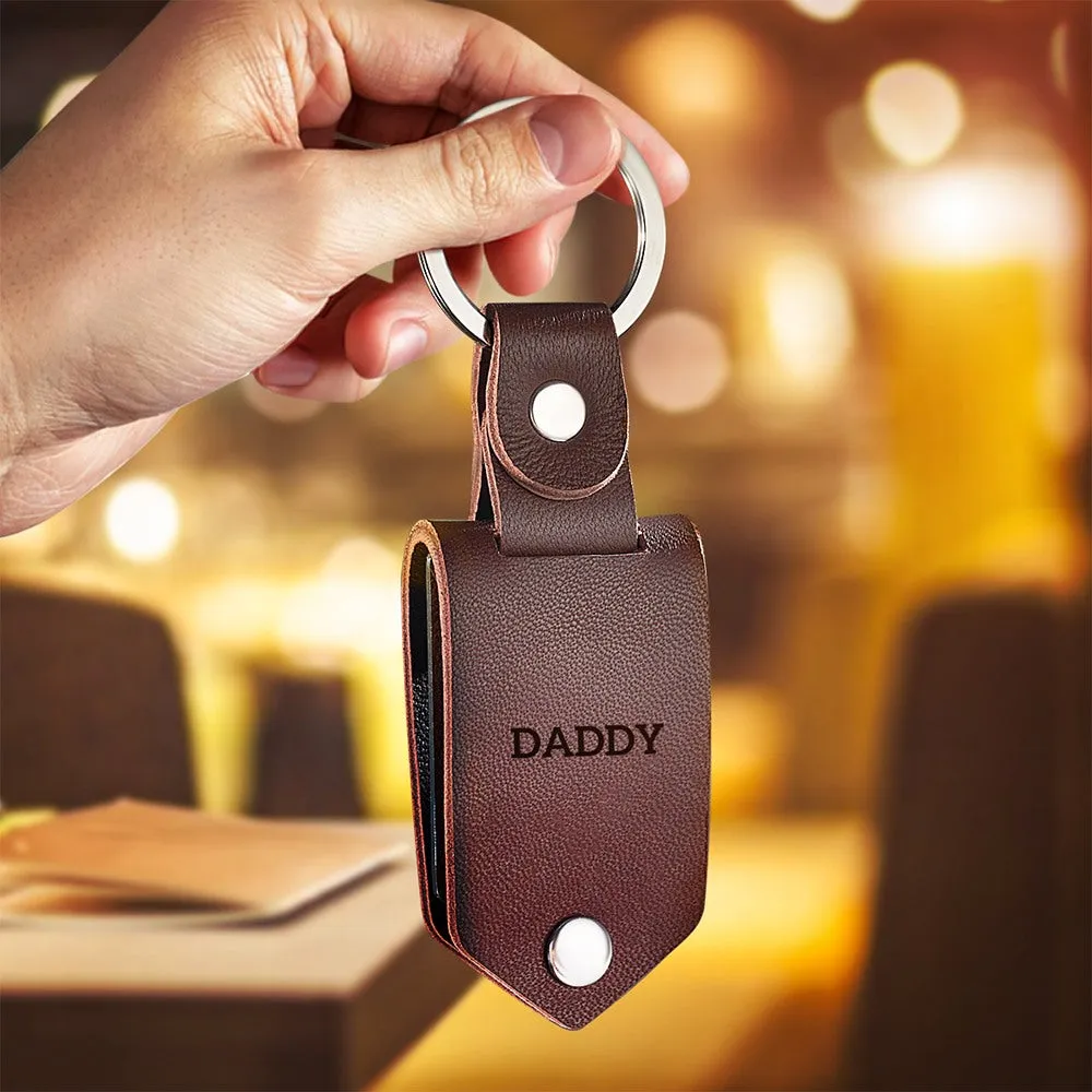 Custom Photo Keychain Leather Keychain Gifts for New Dad