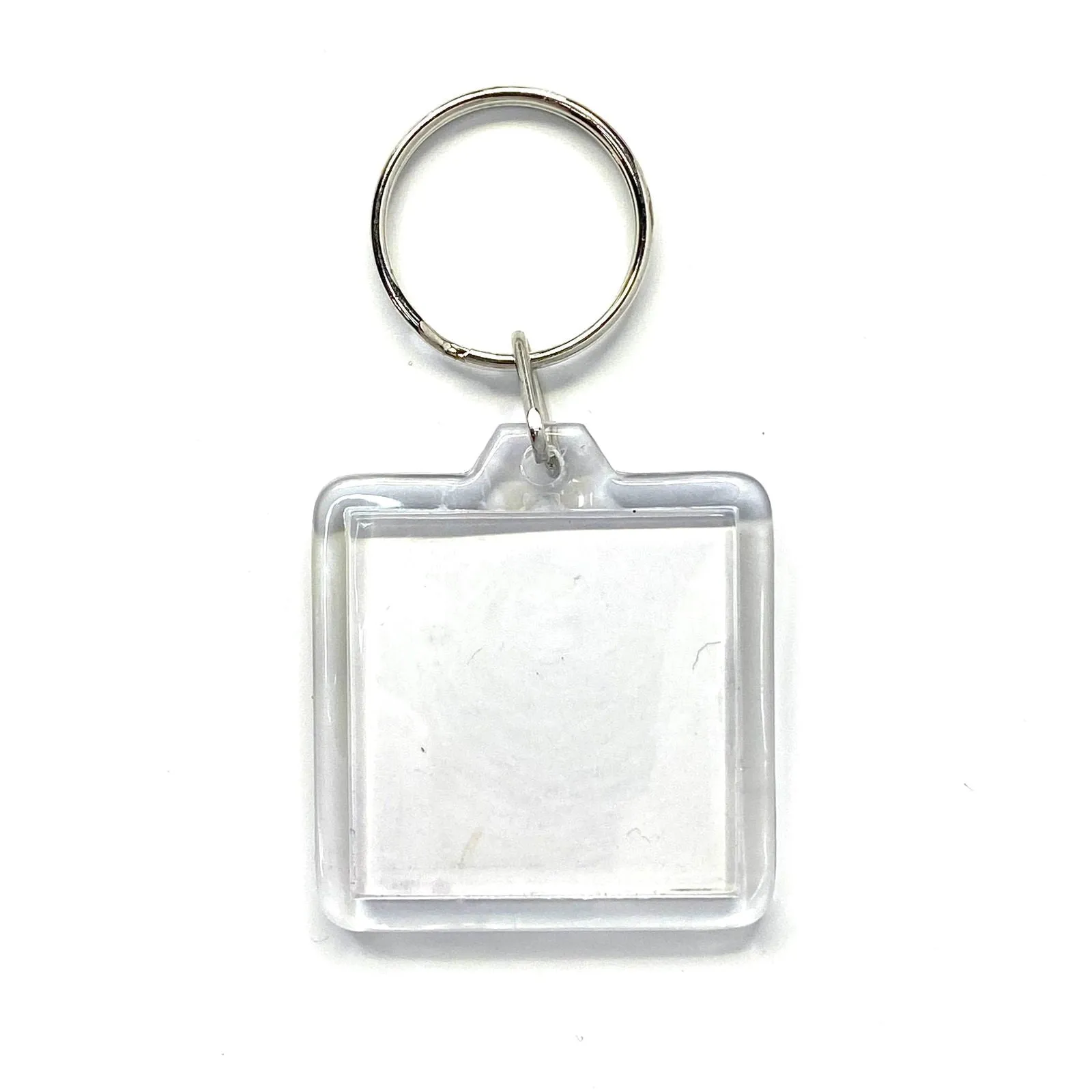 Customizable “Your Image” Souvenir Keychain Key Ring Square Clear Acrylic