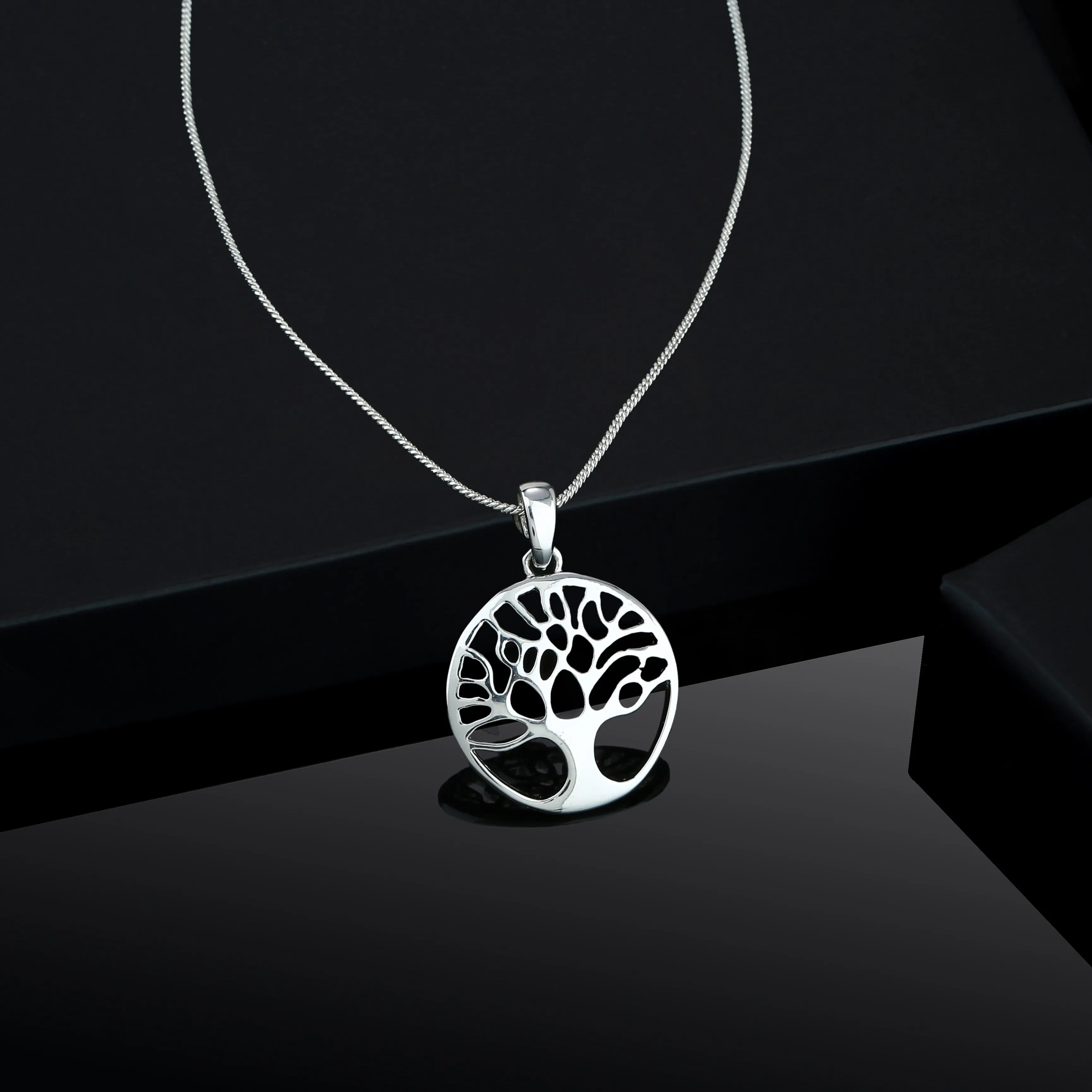 Estele - Tree of Life Silver Plated Pendant for Women / Girls