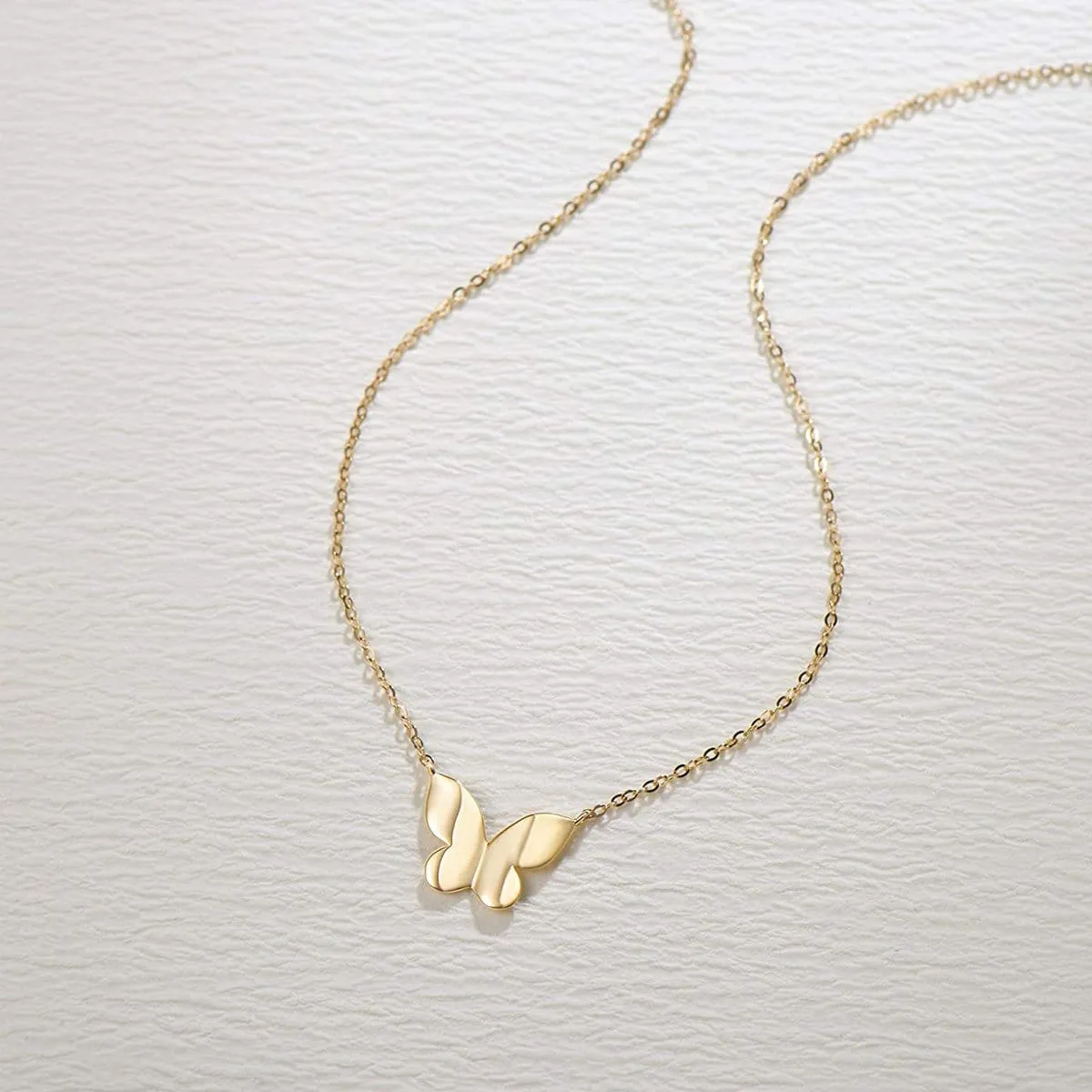 FANCIME "Dreamy Butterfly" 14K Yellow Gold Necklace