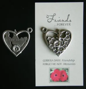 Floral Heart Pewter Token