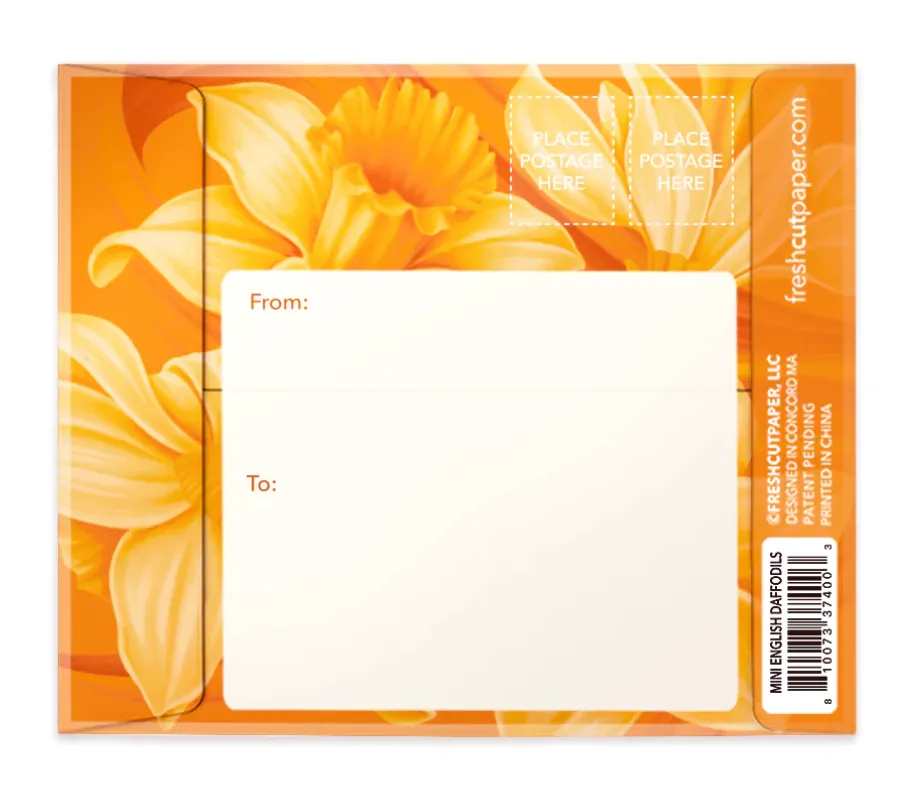 Fresh Cut Paper 3D Pop Up Flower Greeting Note Card – English Daffodil – 6" x 5"