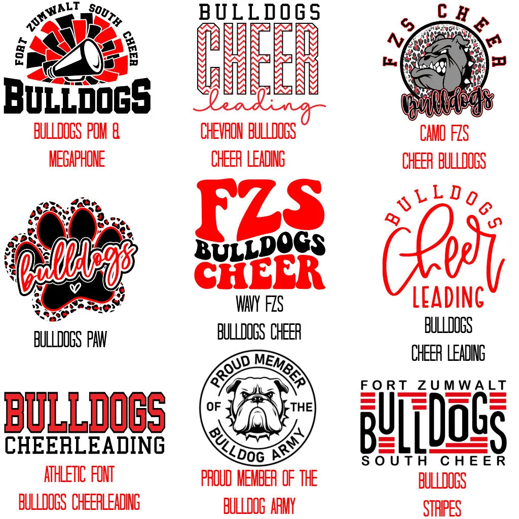 FZS Bulldogs Cheer Sport Tek Youth and Adult Performance Hoodie