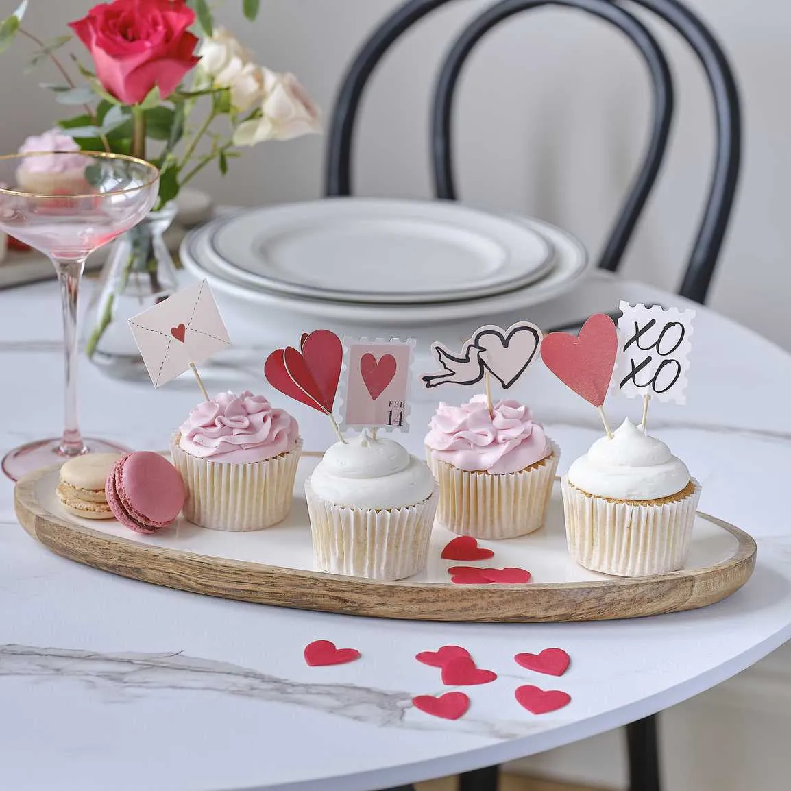 Ginger Ray Valentines Cupcake Toppers - 12 Pkt