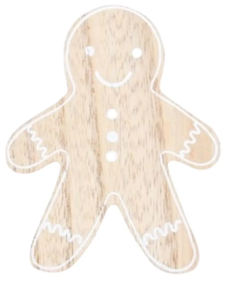 Gingerbread Man Wooden Coasters - Set of Four