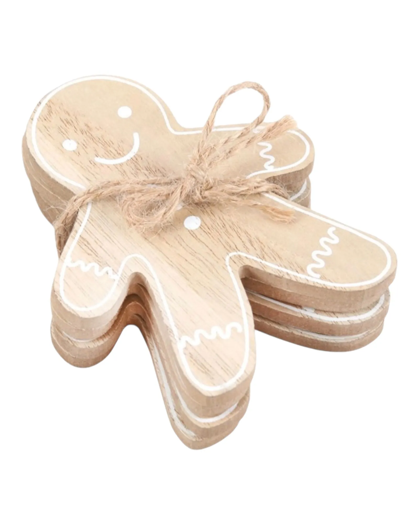 Gingerbread Man Wooden Coasters - Set of Four