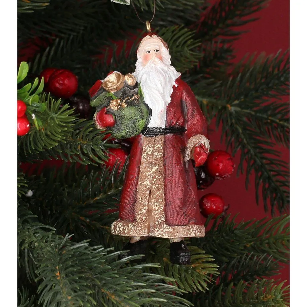 Gisela Graham 10cm Resin Nostalgic Santa & Gifts Decoration