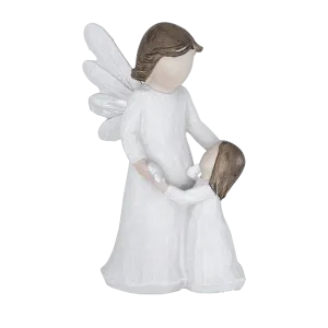 GUARDIAN ANGEL WITH BABY GIRL - STATUE - RESIN