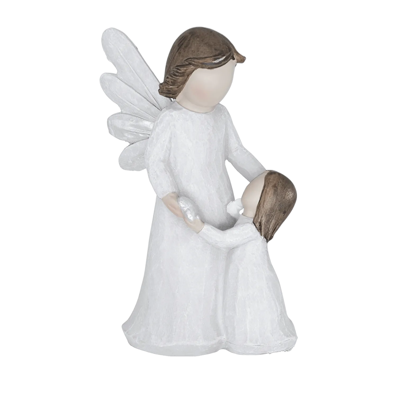 GUARDIAN ANGEL WITH BABY GIRL - STATUE - RESIN