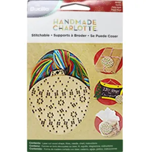 Handmade Charlotte Stitchable Wood Ball Ornament