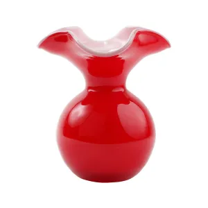 Hibiscus Glass Red Small Fluted Vase