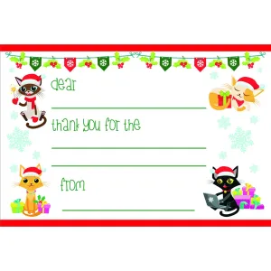 Holiday Cats - Kid's Christmas Thank You Postcards