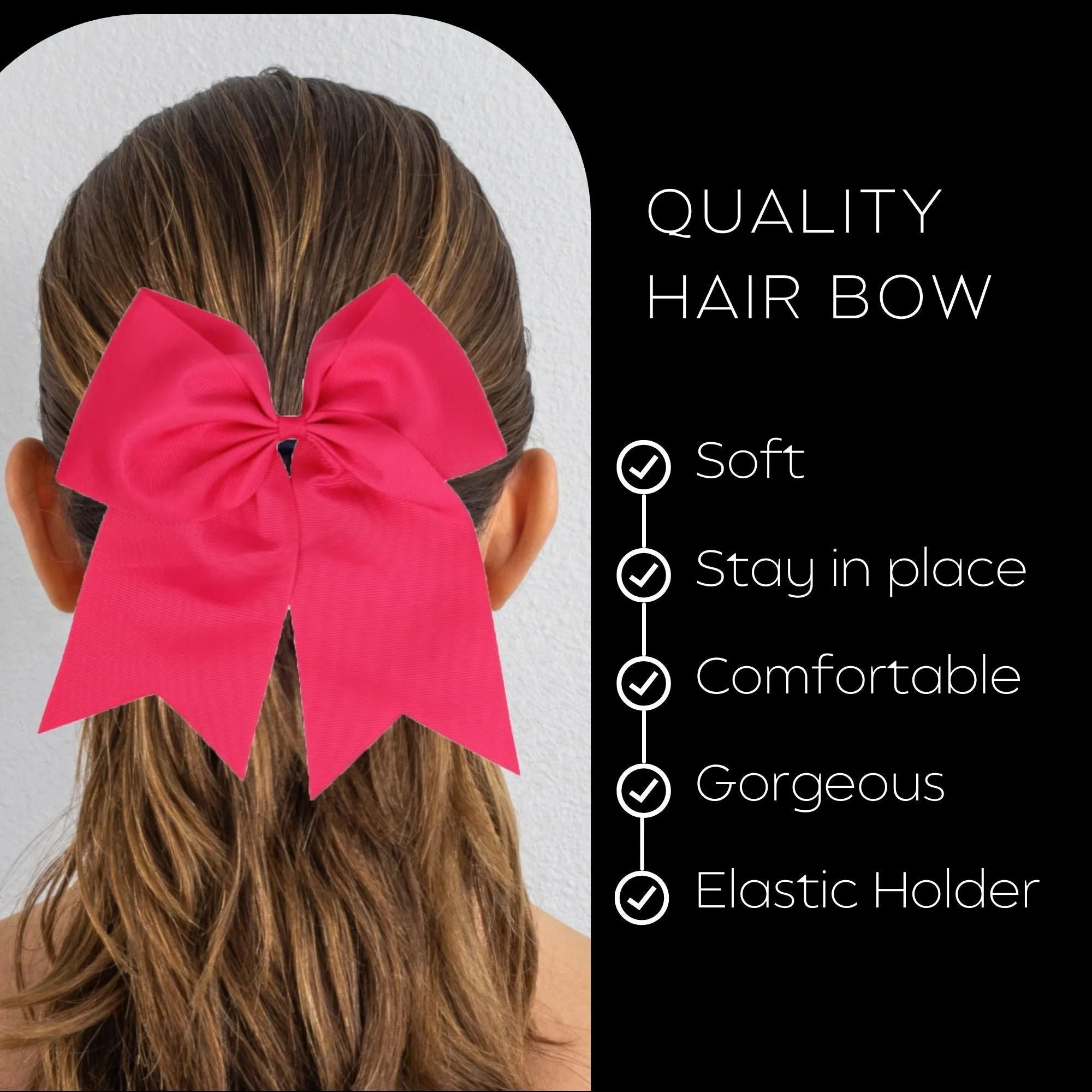 Hot Pink Cheer Bows - 10 Pack